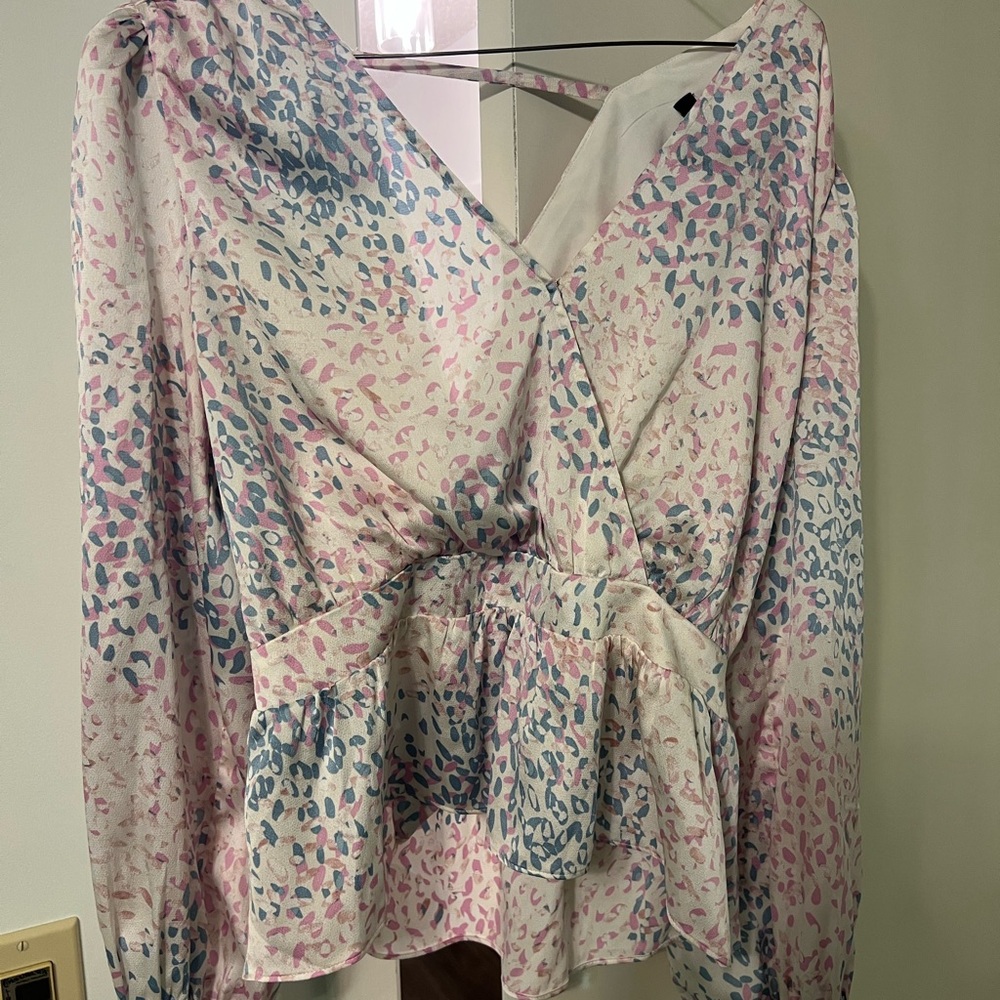 Express Women's Multicolor Wrap Top